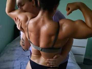 Latina FBB Gets Her Huge Muscles Worshipped